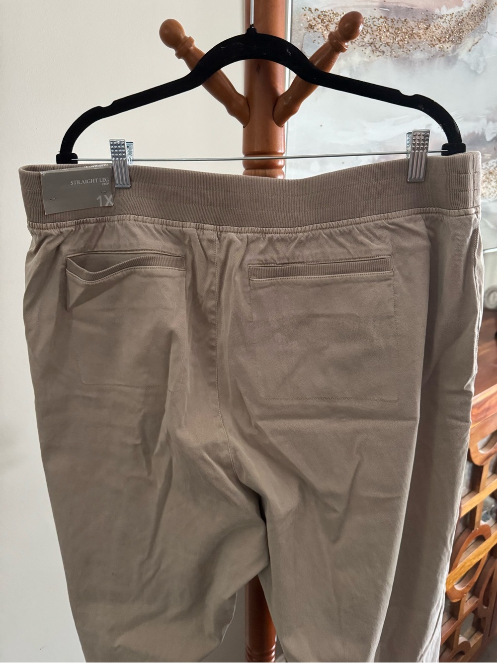NWT Soft Surroundings Khaki Tan Capri Ankle Cropped Canvas Pants Size 1X - Picture 11 of 12
